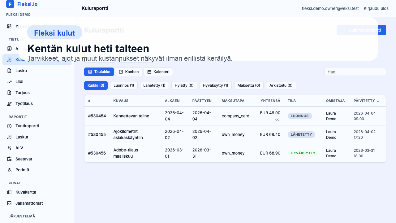 AI-avusteinen kulunäkymä Fleksissä